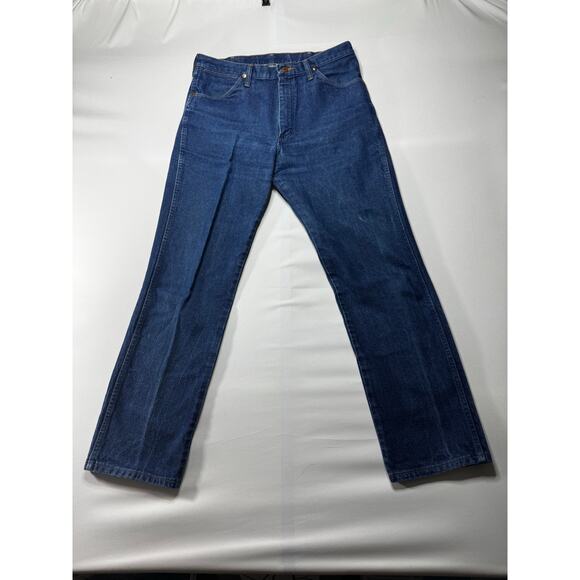 Wrangler 13MWZ Men's Regular Fit Straight Leg Western Blue Jeans - Size 34x31 - Picture 2 of 6